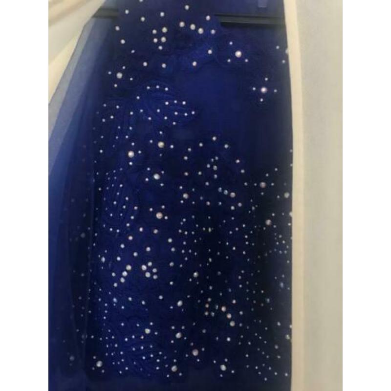 Prachtige Gala jurk van het met Opaack, blauw met glitter