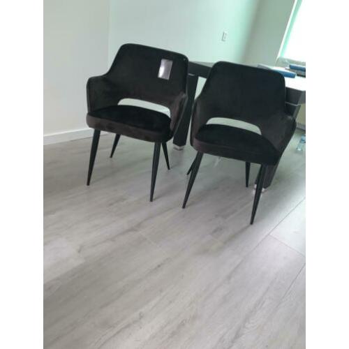 4 nieuwe velvet/fluwele stoelen