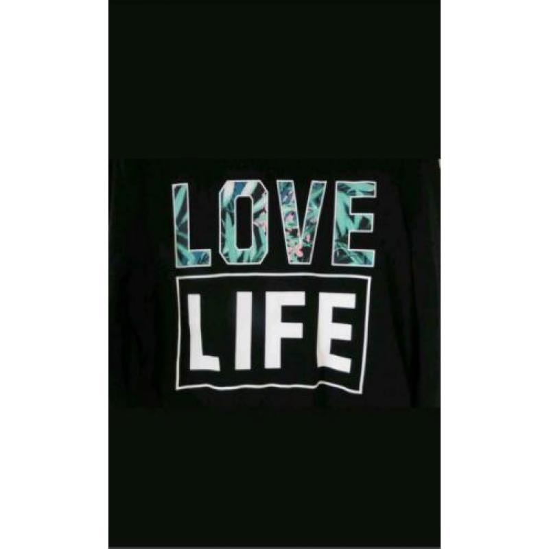 Zwarte trui / sweater Coolcat Love Life maat XL NIEUW