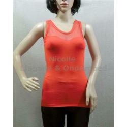 Sexy Rode Top met transparante inzet maat S (362)