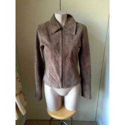 Vila suede jas maat M bruin leer z.g.a.n leren cowboy 38/40