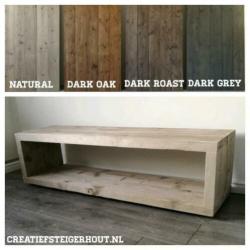 Tv-meubel balken steigerhout met staal