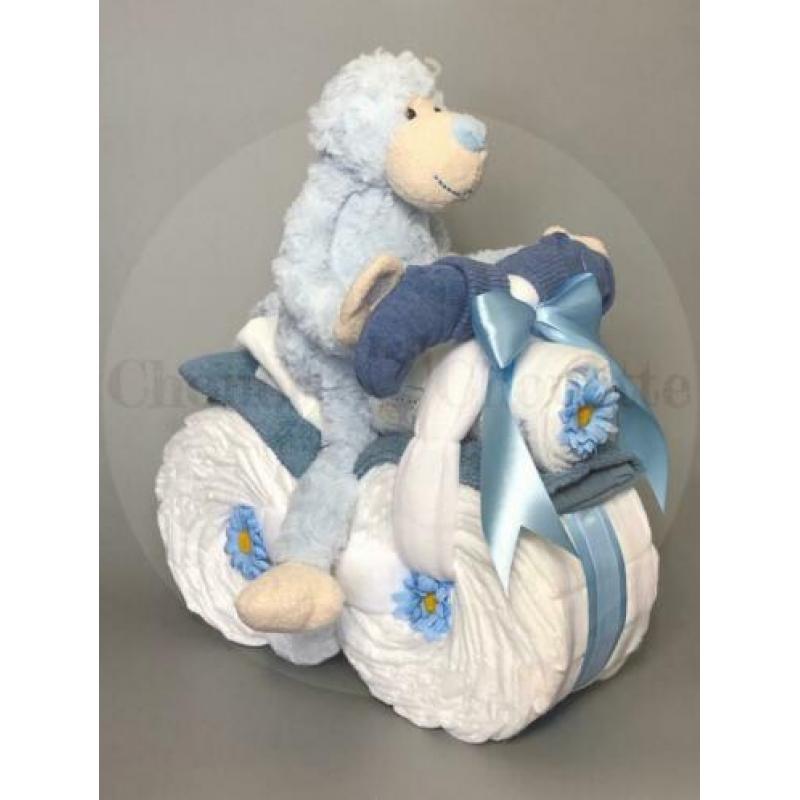 Gratis verzending Luiertaart Motor luiermotor Aap blauw