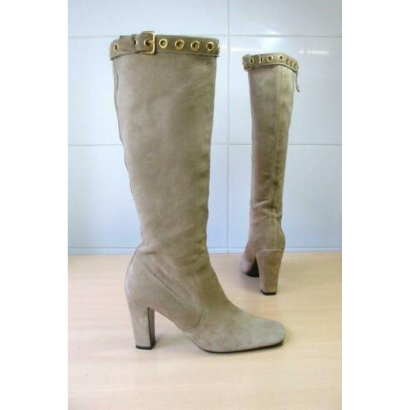 Car Shoe suede beige hoge hakken laarzen maat 38
