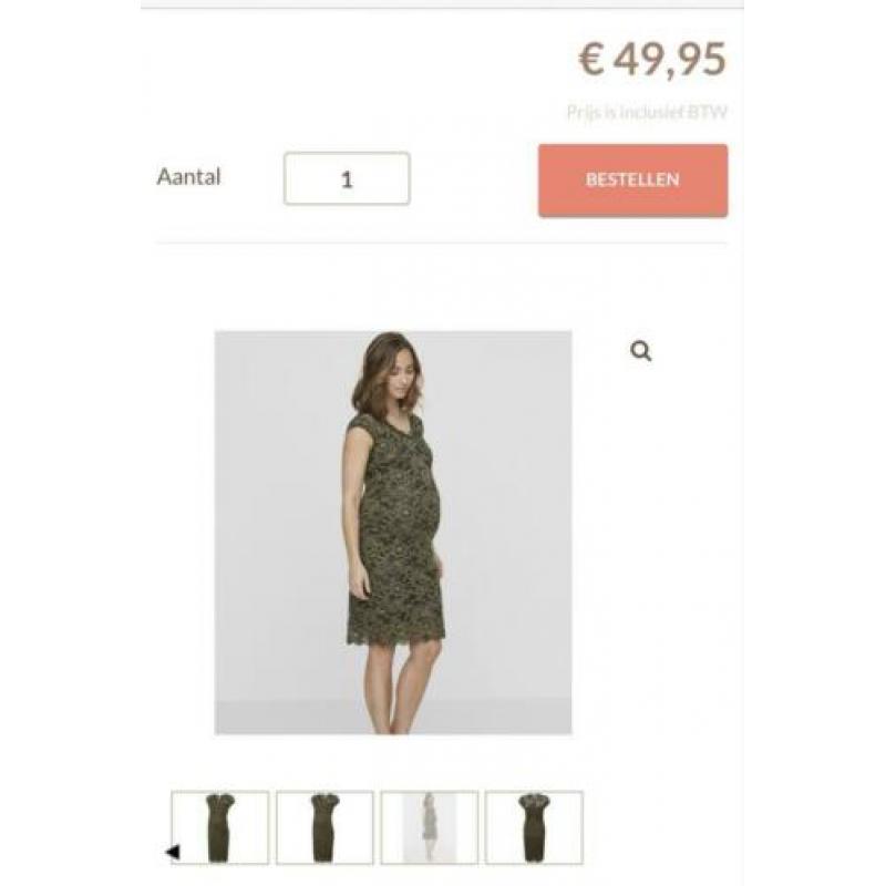 Mamalicious groene kanten jurk New Mivana maat L