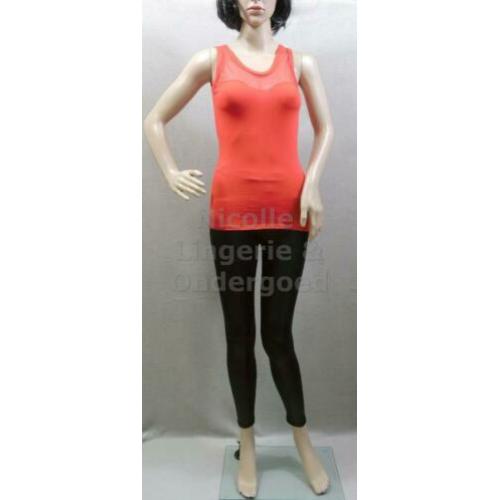 Sexy Rode Top met transparante inzet maat S (362)