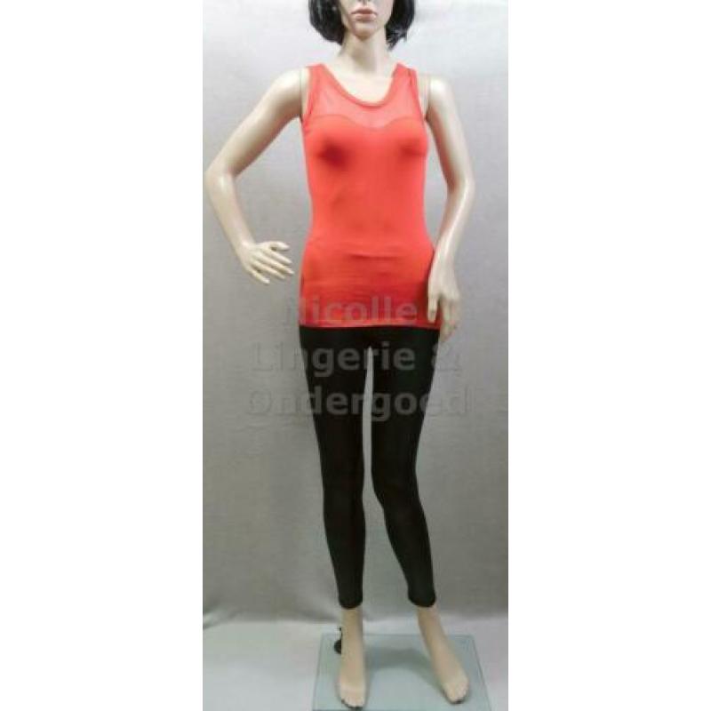 Sexy Rode Top met transparante inzet maat S (362)