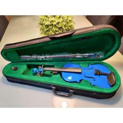 Nieuwe 1/8 viool-set (blauw)