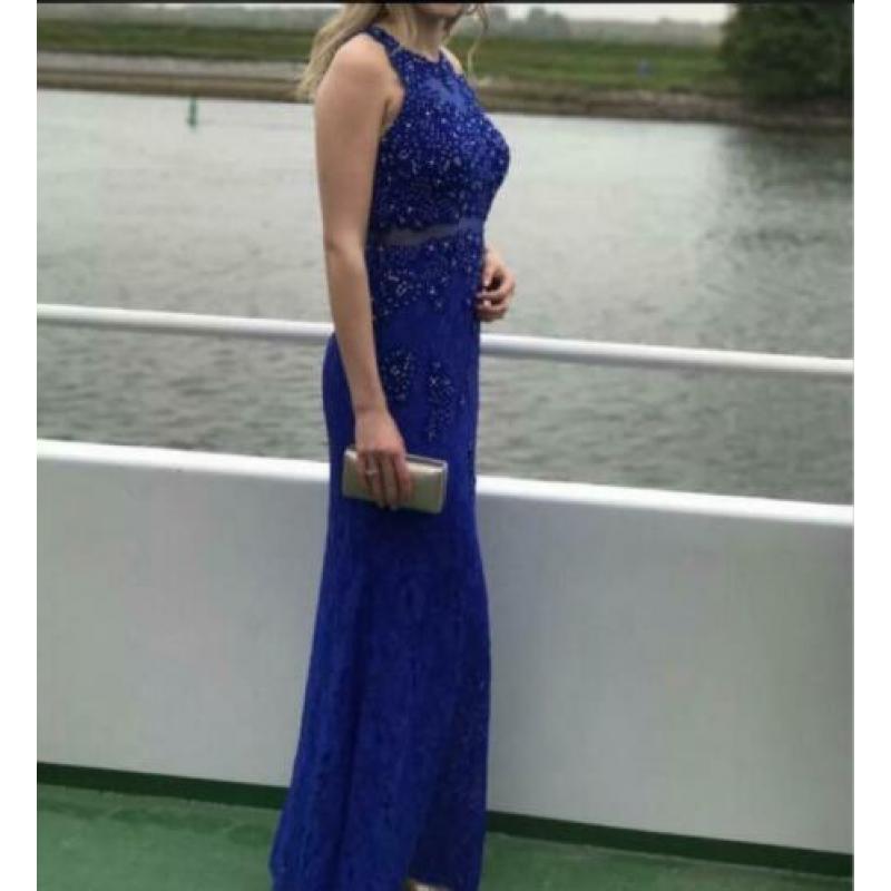 Prachtige Gala jurk van het met Opaack, blauw met glitter