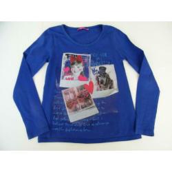 Meisjes Shirt Blauw Lange Mouwen Maat 110 /116
