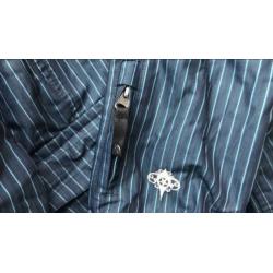 Skijas jas ski mt 40/42 donker blauw met lichtblauwe streep