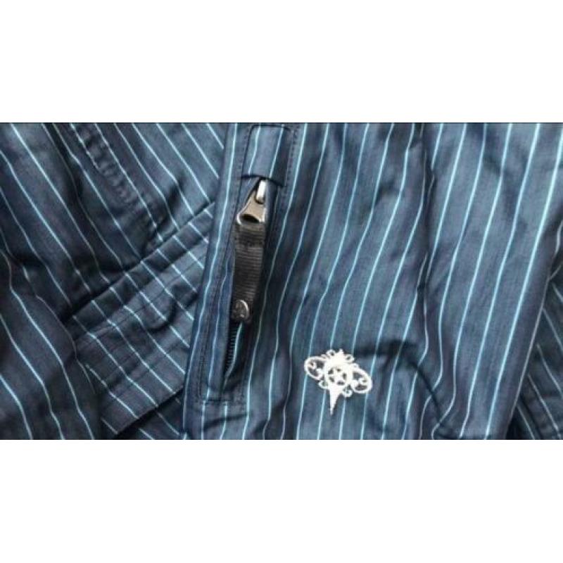 Skijas jas ski mt 40/42 donker blauw met lichtblauwe streep