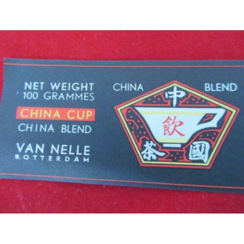 2 Van Nelle thee labels.China cup TEA Export Uit 1952