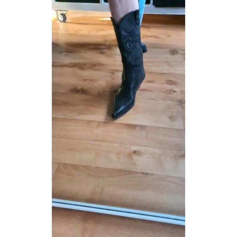 Echt leren zwarte westernlaarzen mt 39. Goede staat