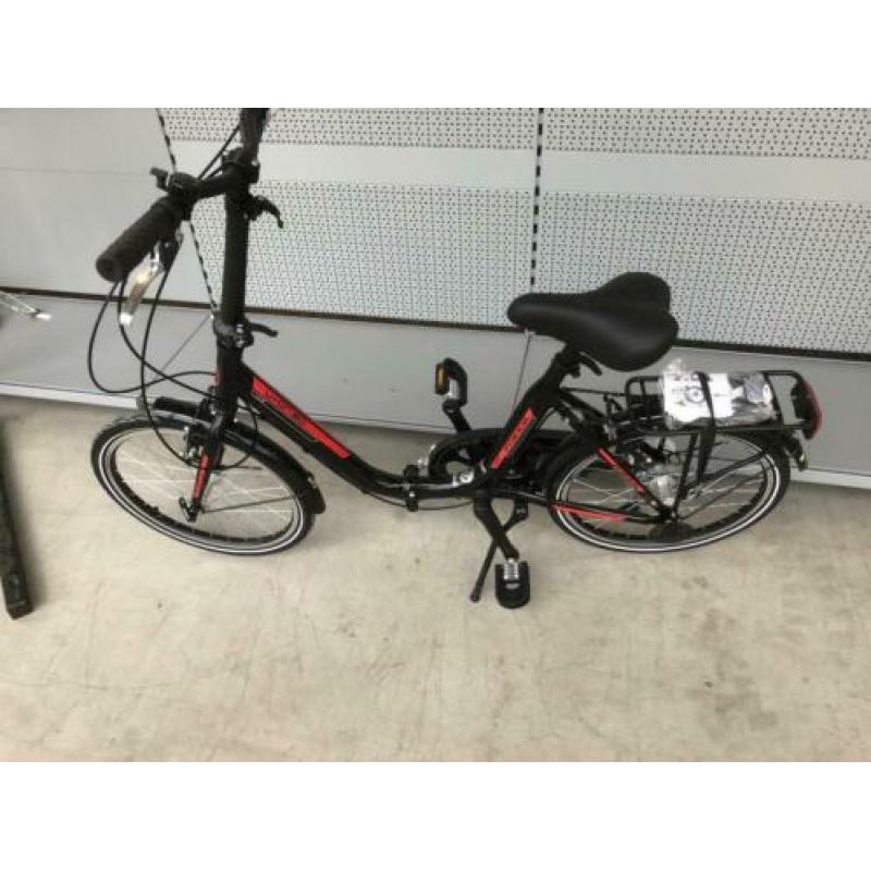 Vouwfiet 20 inch 6 speed zwart rood kleur