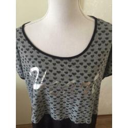 450. Ms Mode Top Grijs/Zwart ZGAN maat 50