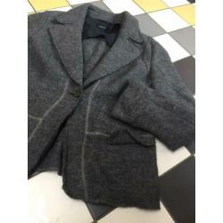 Claudia strater grijs wol wollen jasje blazer 44