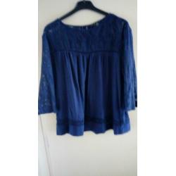 MEXX blouse /bloes mt 40 zgan d.blauw