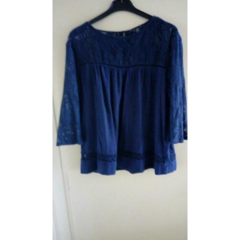 MEXX blouse /bloes mt 40 zgan d.blauw