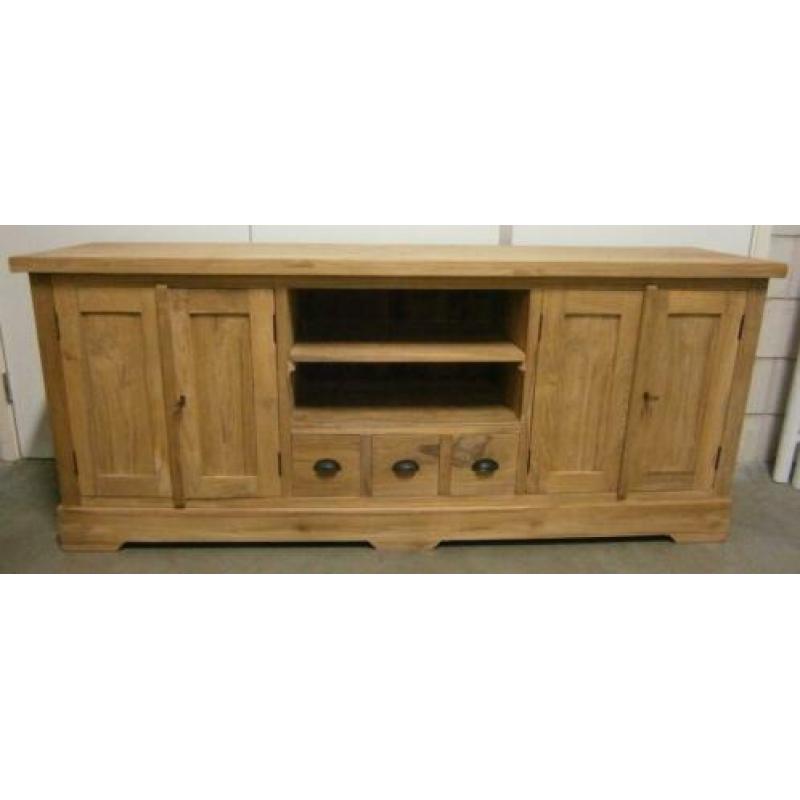 Teak TV Meubel - 4 deuren - 3 lades - 180 cm - TTM Wonen