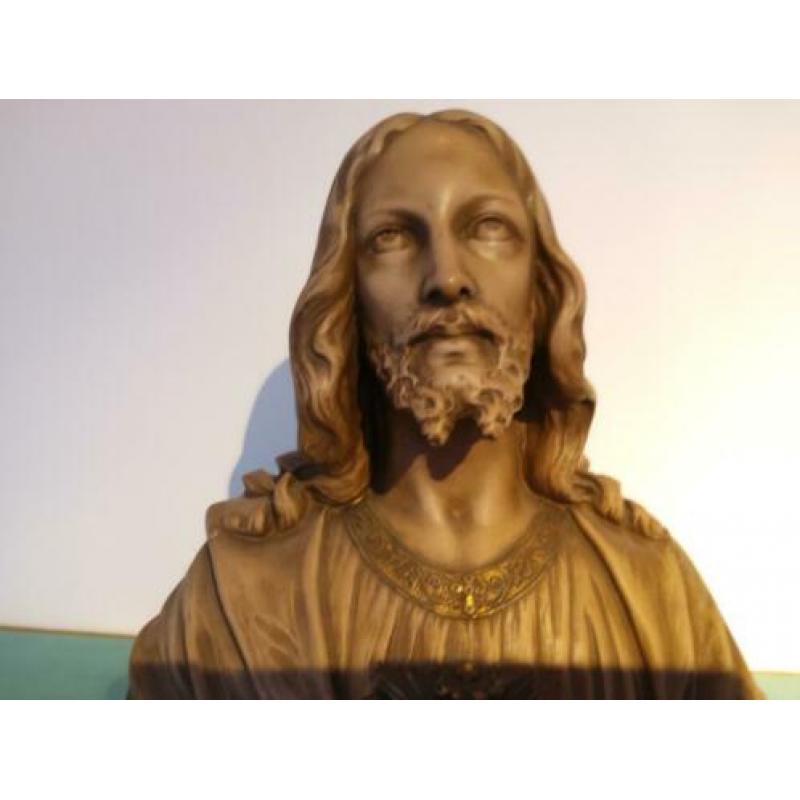 Antiek Jezus beeld gesigneerd plm.35x35x15cm