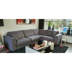 Nette stoffen Grijze hoekbank 305x215