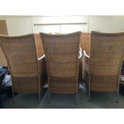 6 Rieten stoelen