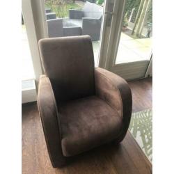 Bruine suède fauteuil
