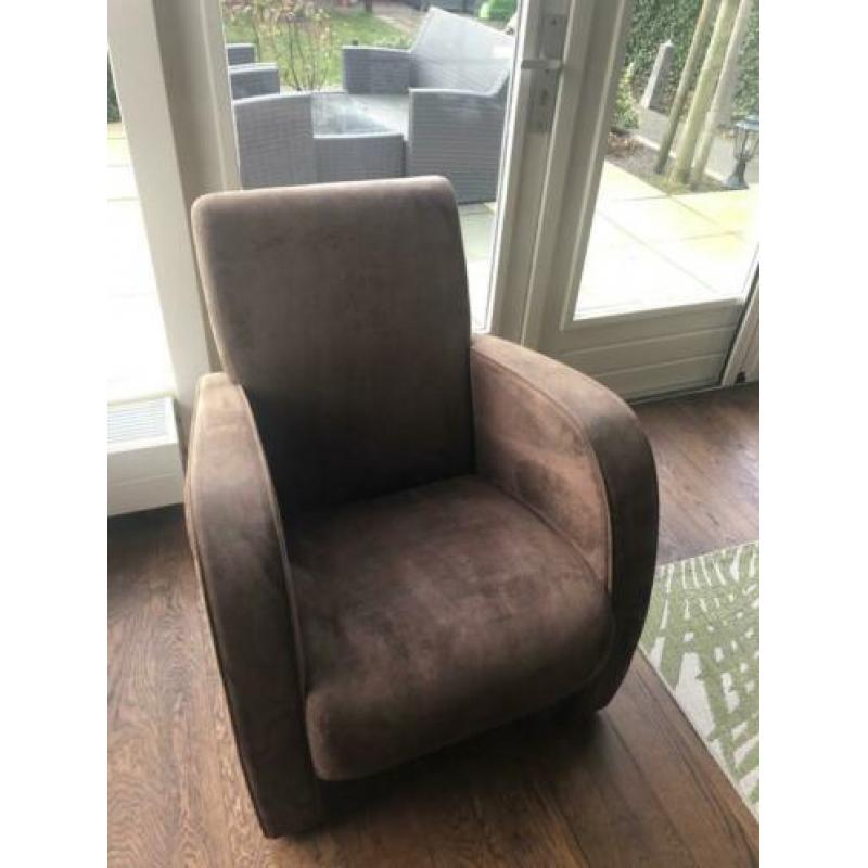 Bruine suède fauteuil