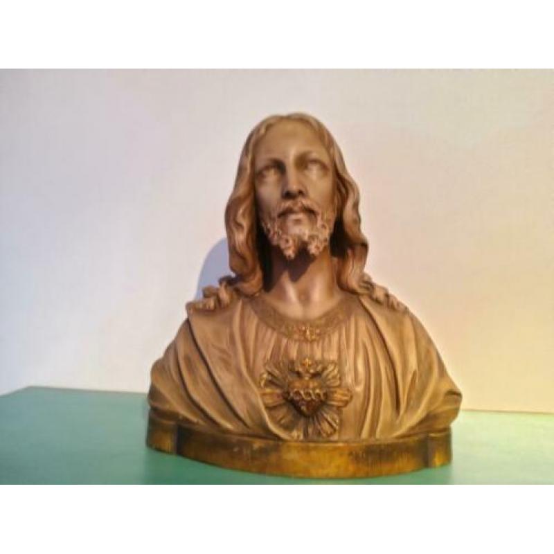 Antiek Jezus beeld gesigneerd plm.35x35x15cm