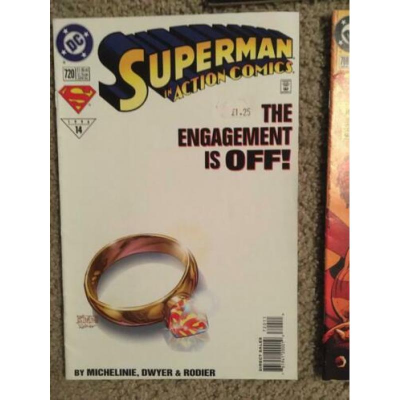 Five Superman comics. American DC