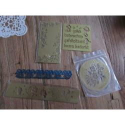 5 embossing plaatjes, kaarten maken