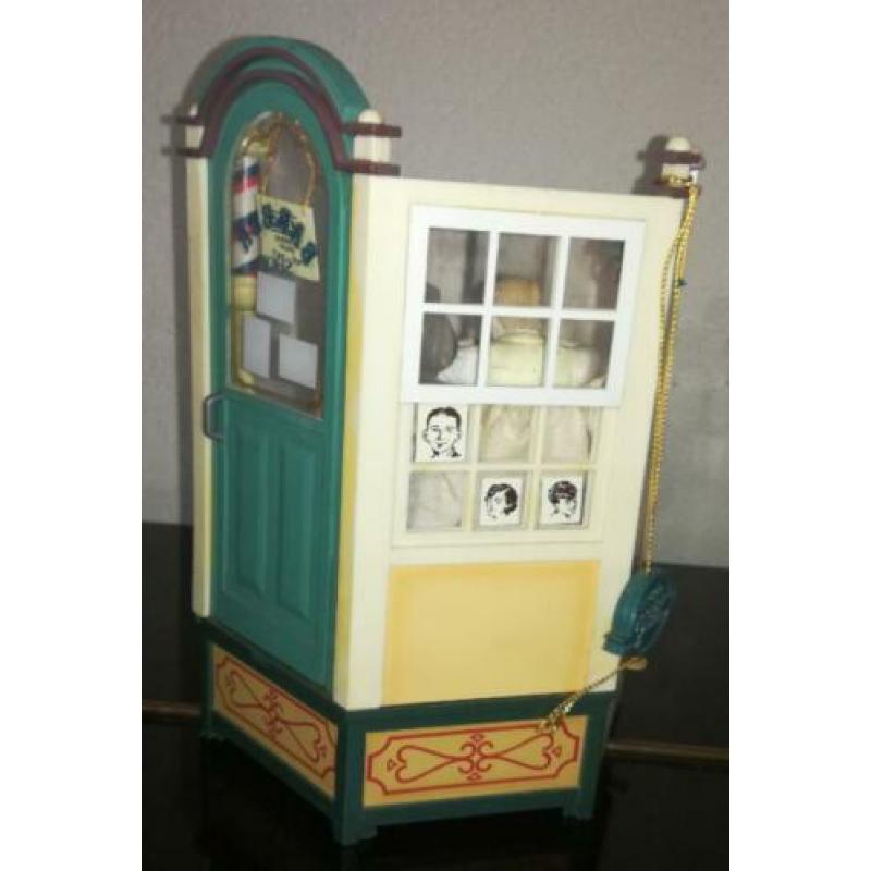 Prachtige uitgebreide speeldoos "Bij de kapper" Enesco