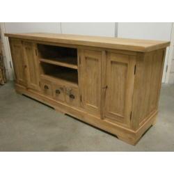 Teak TV Meubel - 4 deuren - 3 lades - 180 cm - TTM Wonen