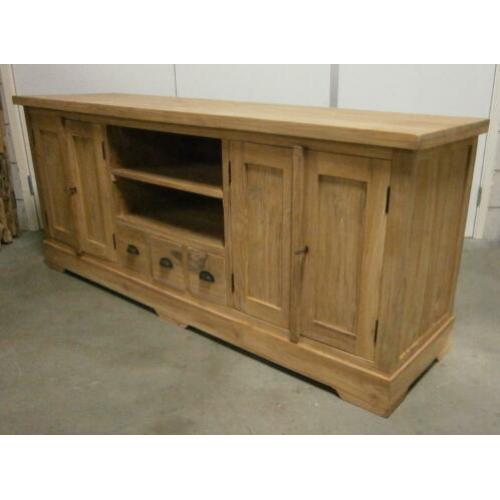 Teak TV Meubel - 4 deuren - 3 lades - 180 cm - TTM Wonen