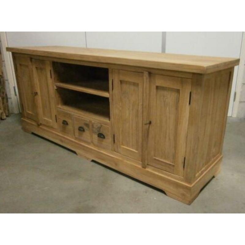 Teak TV Meubel - 4 deuren - 3 lades - 180 cm - TTM Wonen