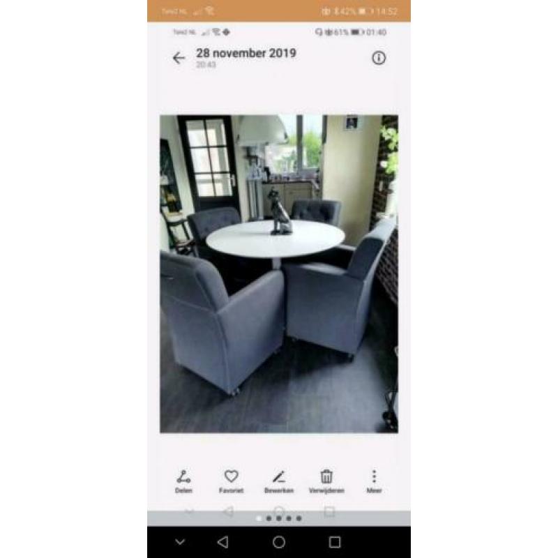 Rol fauteuils stof 4stuks