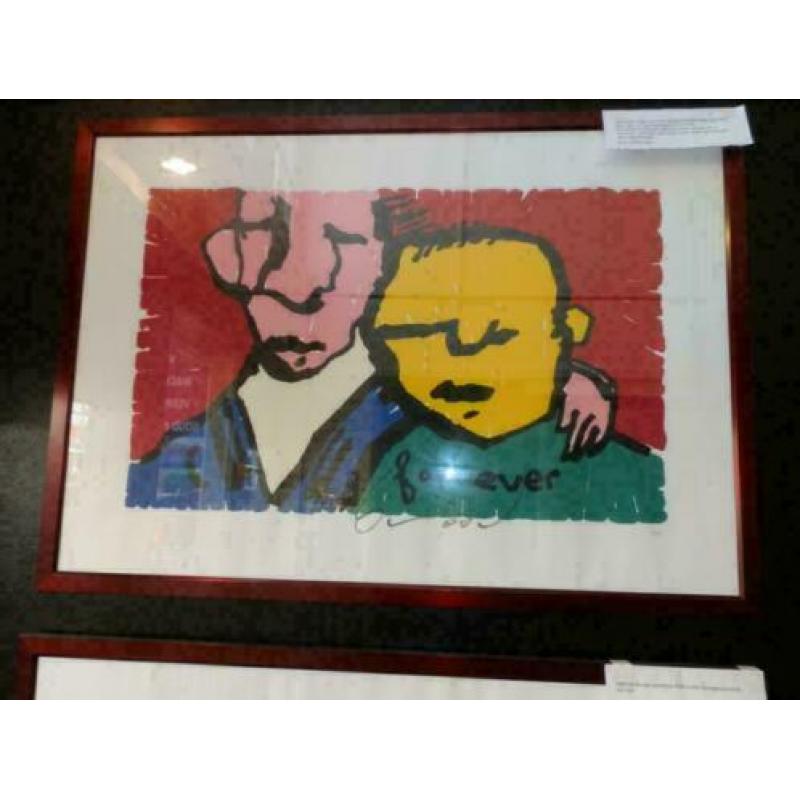 Herman Brood zeefdruk FOR EVER handgesigneerd incl lijst