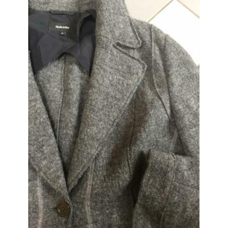 Claudia strater grijs wol wollen jasje blazer 44
