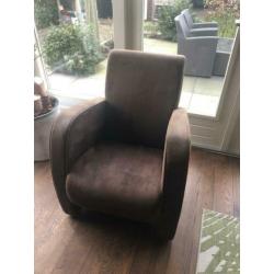 Bruine suède fauteuil