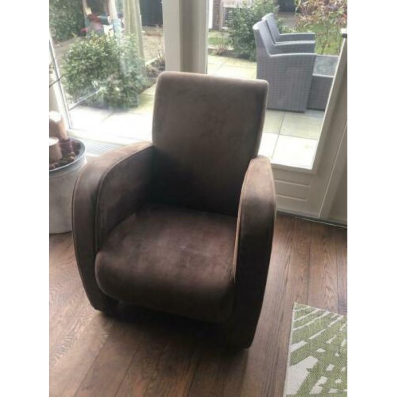 Bruine suède fauteuil