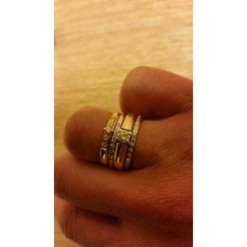 14 krt gouden diora ringen met briljanten