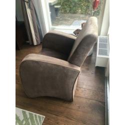 Bruine suède fauteuil