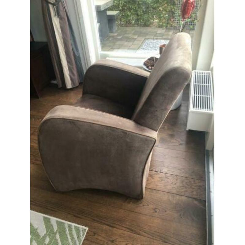 Bruine suède fauteuil
