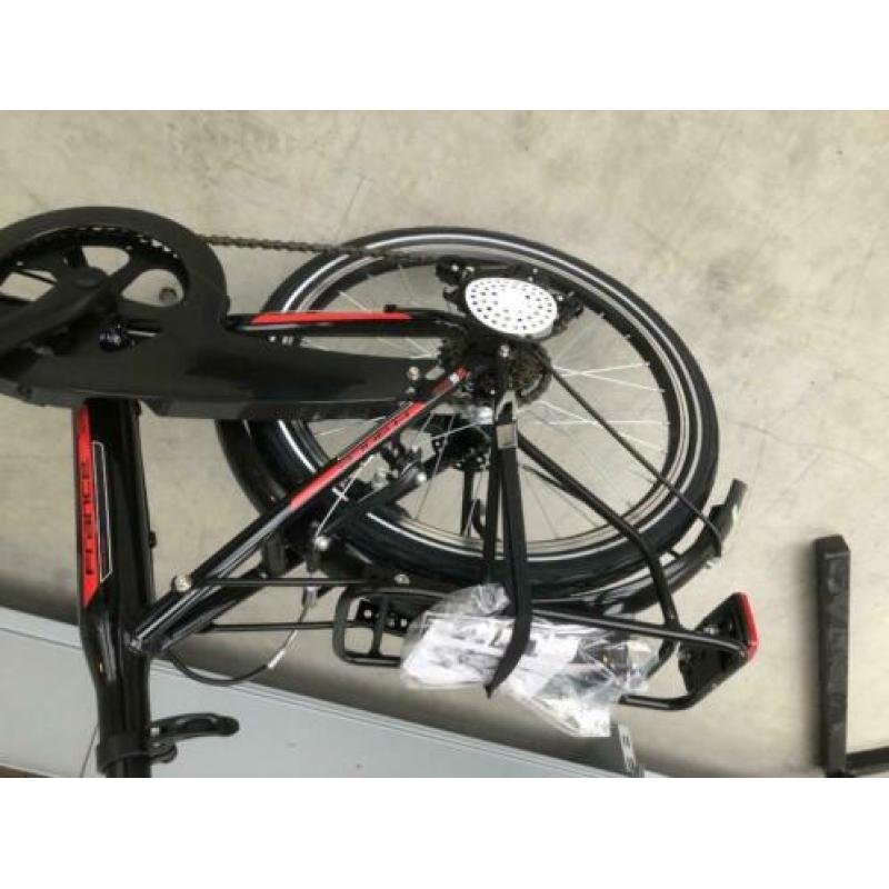 Vouwfiet 20 inch 6 speed zwart rood kleur