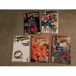 Five Superman comics. American DC