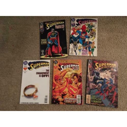 Five Superman comics. American DC