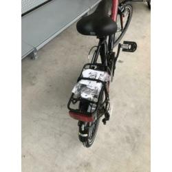 Vouwfiet 20 inch 6 speed zwart rood kleur