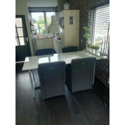 Rol fauteuils stof 4stuks