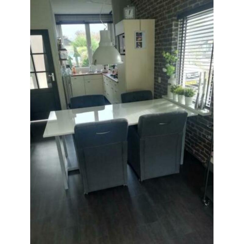 Rol fauteuils stof 4stuks